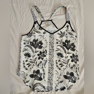 Lucky Brand Black and White Floral Tank